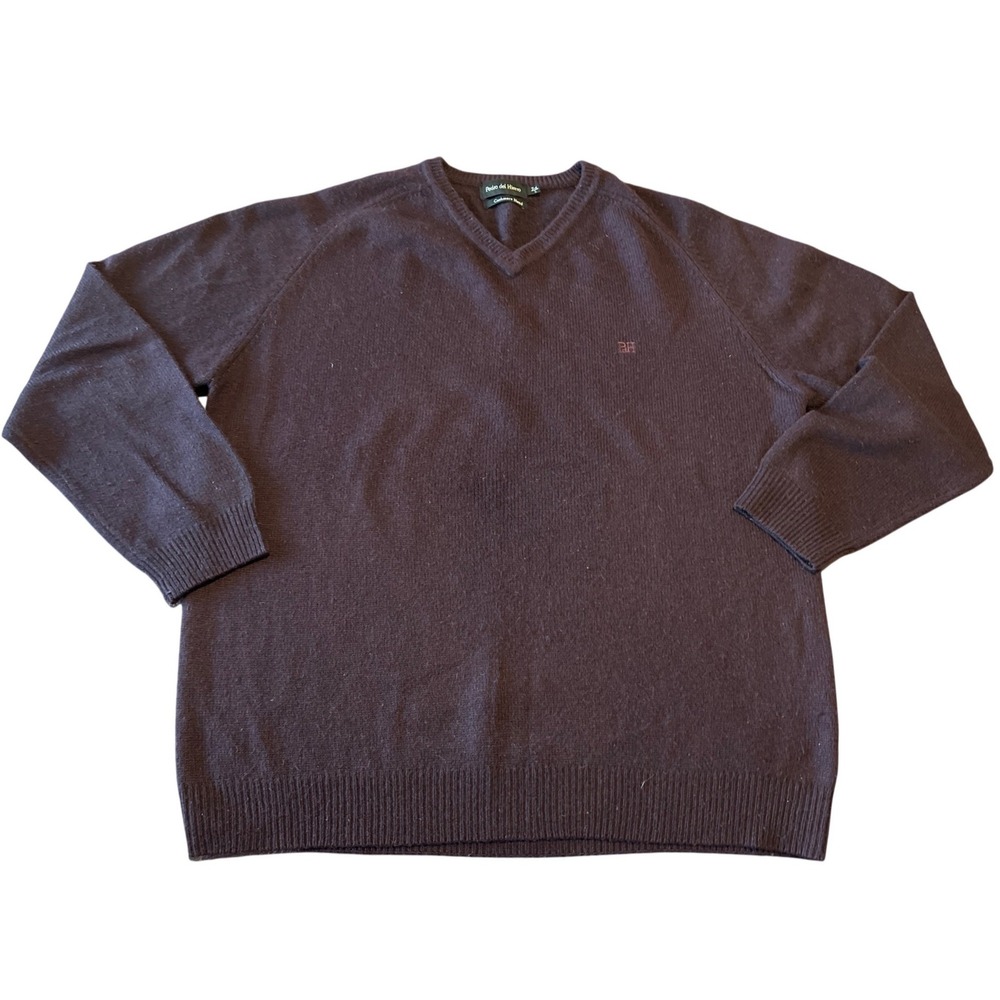 Vintage‎ Pedro del Hierro Mens Cashmere Lambswool Blend V-Neck Sweater   L